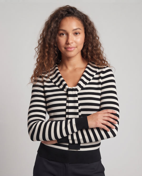 Damen Feiner Feinstrick-Cardigan mit integriertem Knotenschal Nord Taschen
