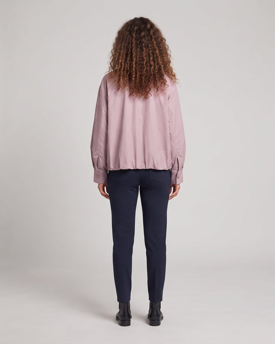 Damen Cropped Oversize-Windjacke mit hohem Stehkragen, Ballonärmeln und durchgehendem Reißverschluss Nord Taschen