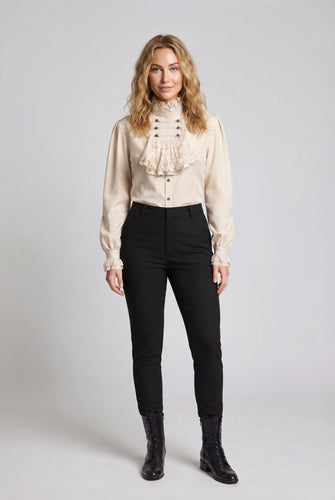 Damen Elegante Rüschenshirt mit hochwertiger Spitze und maßgeschneidertem Schnitt Nord Taschen