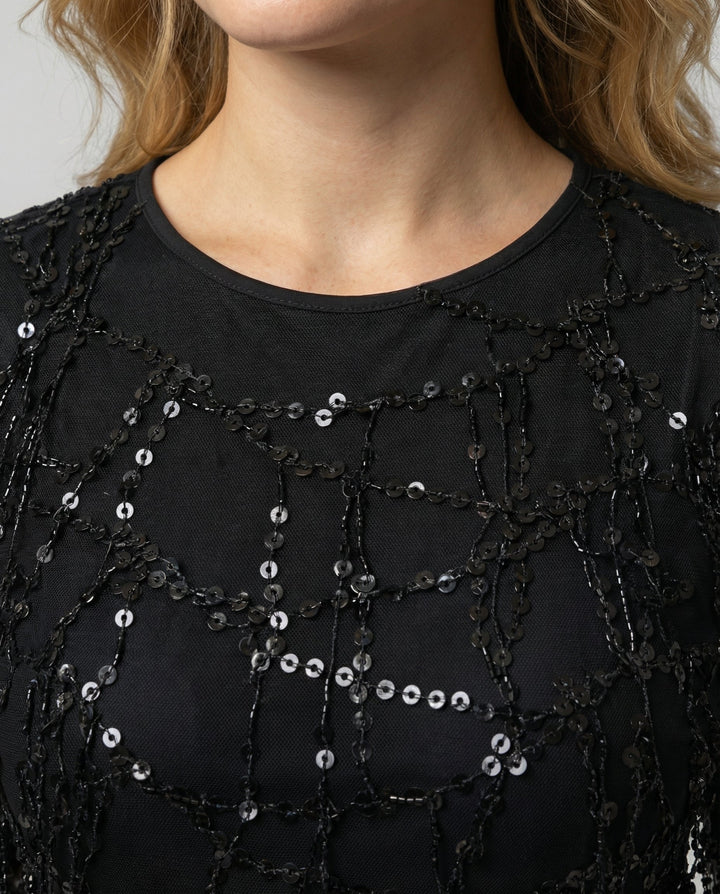 Elegantes Fransen Paillettenkleid Damen