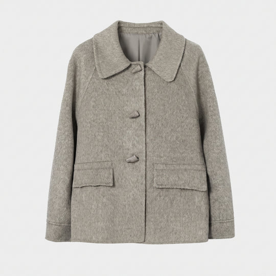 Damen Boxy‑Dufflecoat im Kurzschnitt aus Wollmix mit Knebelverschlüssen und aufgesetzten Pattentaschen Nord Taschen
