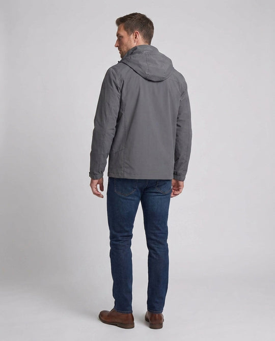 Herren Freizeit Softshell-Jacke mit einstellbarer Kapuze, Brustreißverschluss und Klettverschlüssen Nord Taschen