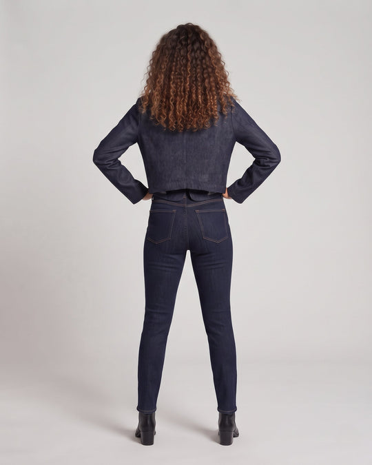 Damen Kurzjacke im Military‑Stil aus Denim mit dekorativer Zierknopfleiste Nord Taschen