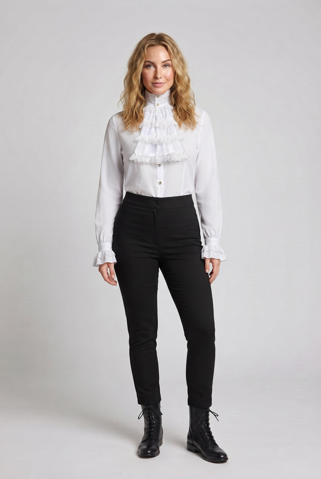 Damen Rüschenshirt mit elegantem Kragen Nord Taschen