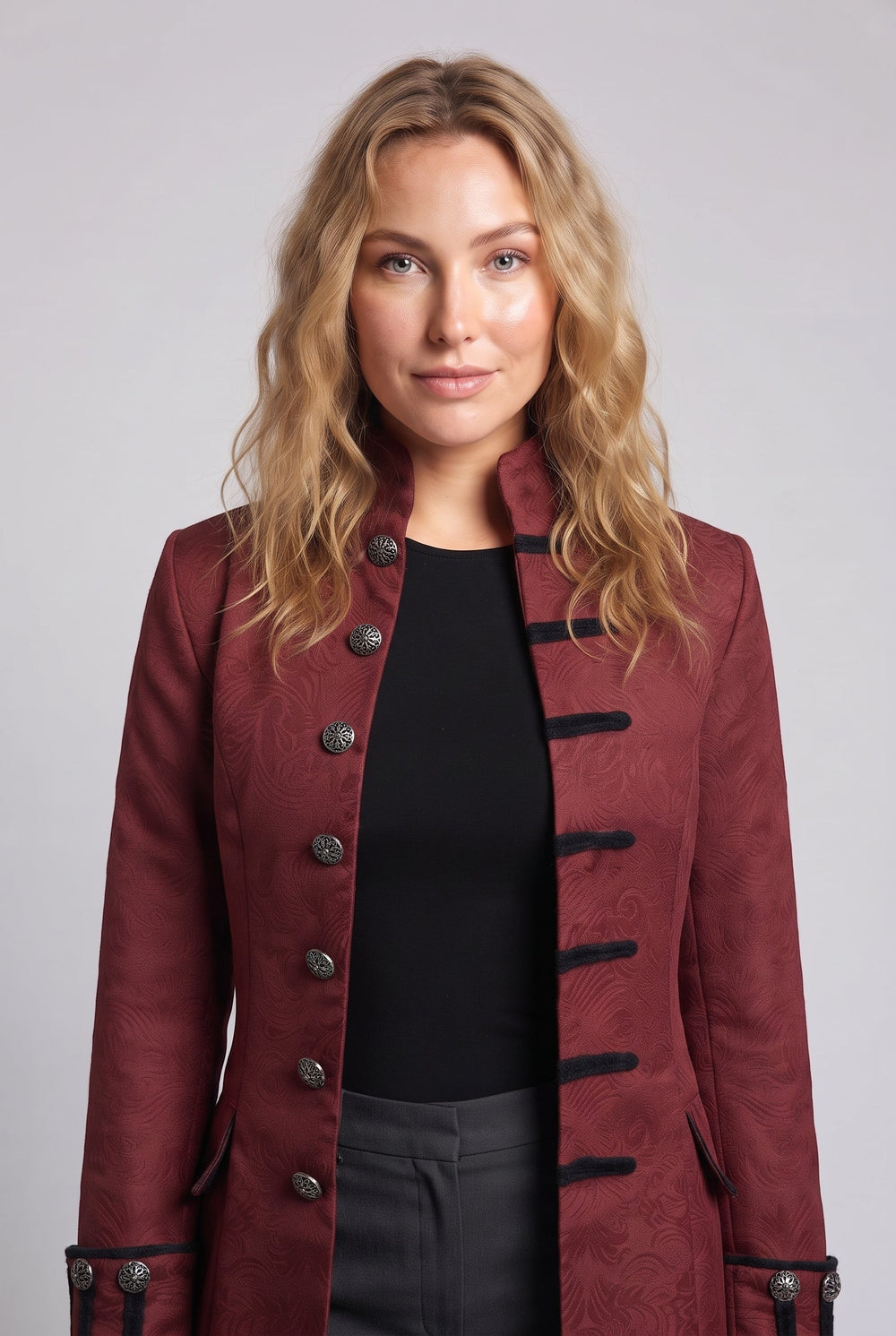 Damen eleganter Frack mit aufwändigem Jacquardmuster Nord Taschen