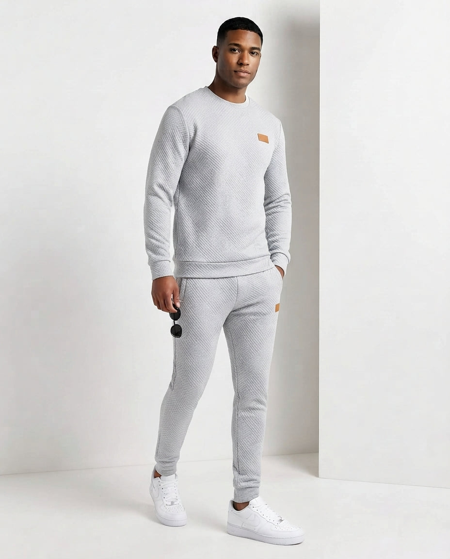 Herren Strukturierter Rundhals-Pullover aus leichtem strukturiertem Strick Nord Taschen