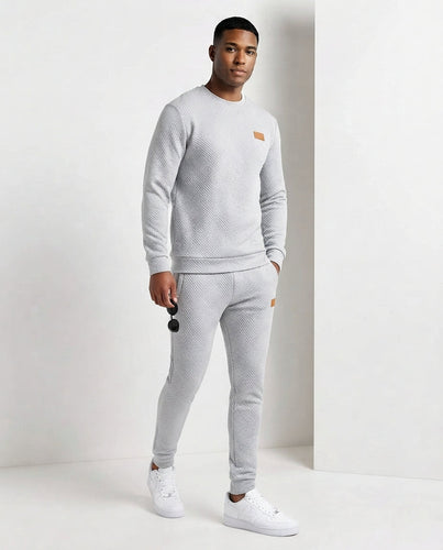 Herren Strukturierter Rundhals-Pullover aus leichtem strukturiertem Strick Nord Taschen