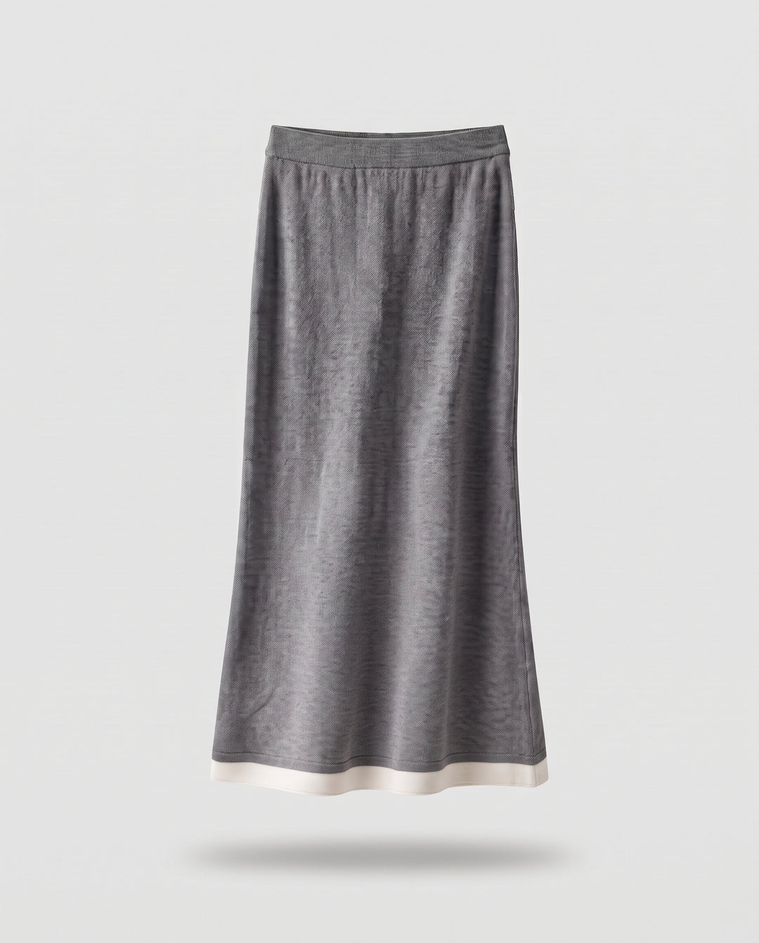 Damen Midirock aus feinem Feinstrick mit Kontrastsaum und elastischem Bund Nord Taschen