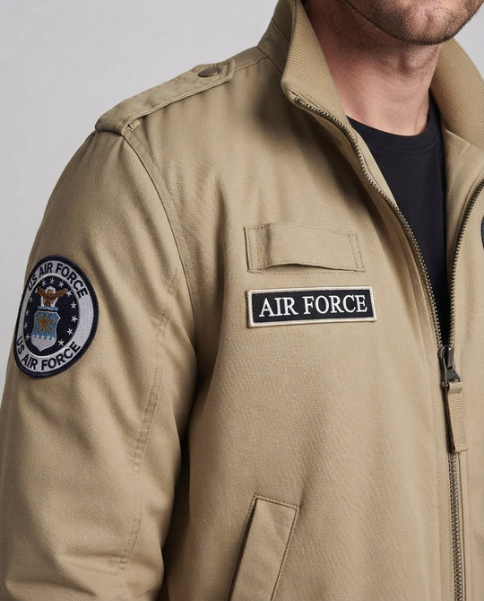 Herren gepolsterte Bomberjacke im Military-Look mit Teddyfutter, Stehkragen & Badge Nord Taschen