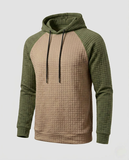 Herren Raglan Hoodie mit strukturiertem Waffel-Look und kontrastierenden Ärmeln Nord Taschen