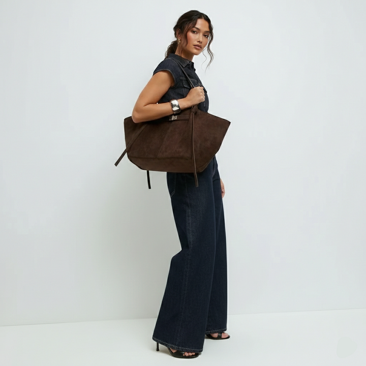 Nord Taschen | Elegant Suede Handbag with Large Capacity for School