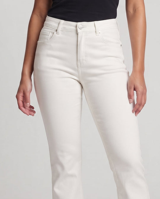 Damen Flared-Jeans mit Frontschlitz und hoher Taillenpartie Nord Taschen