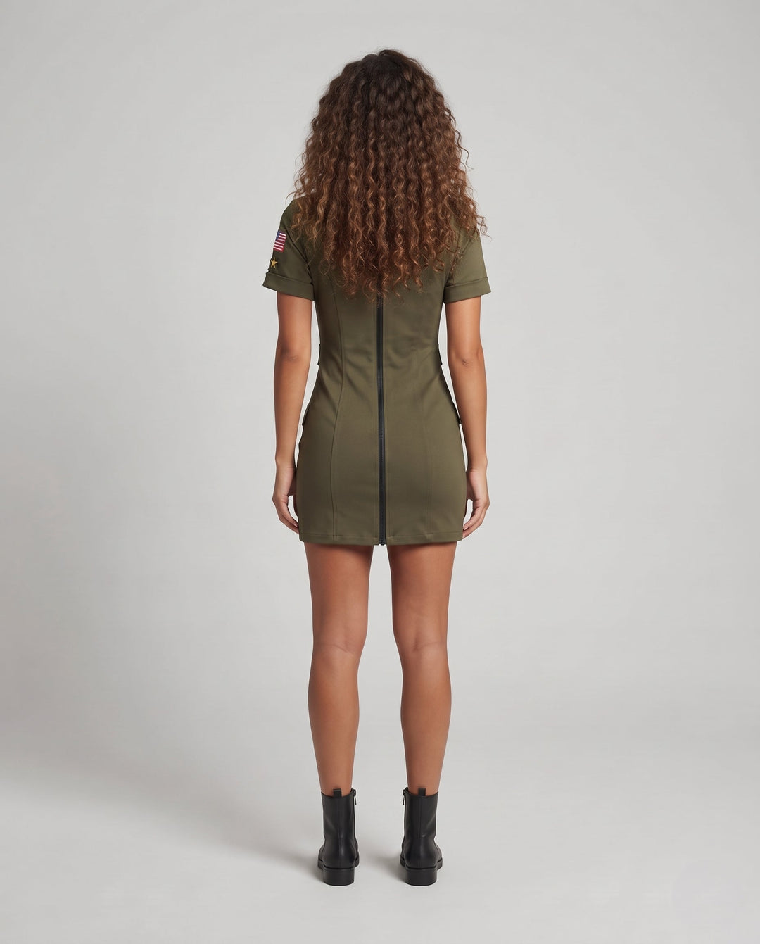 Frauen Camouflage Kleid mit Reißverschluss Nord Taschen
