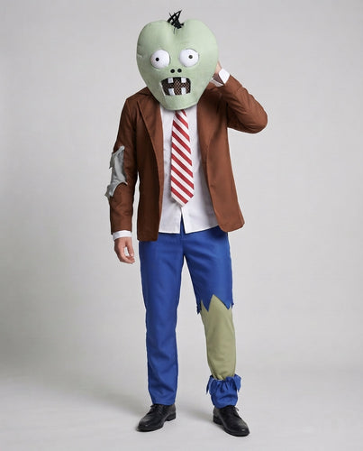 Herren Zombie Kostüm mit kreativem Kopfzubehör und zerrissenen Details Nord Taschen