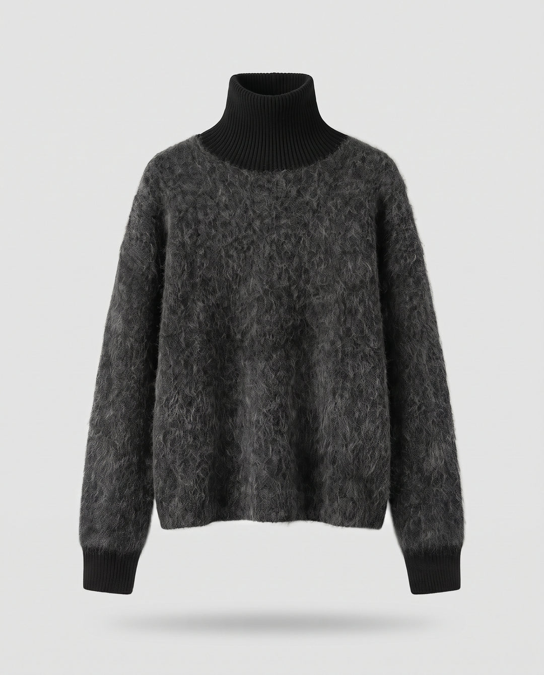 Damen Weicher Mohair-Mix Rollkragen-Pullover mit entspannter Oversize-Passform Nord Taschen