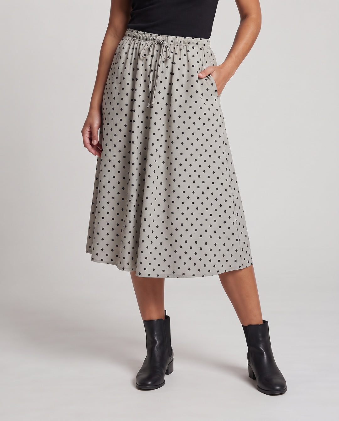 Damen Rock mit elastischem Bund, Tunnelzug und fließender A‑Linien‑Silhouette Nord Taschen