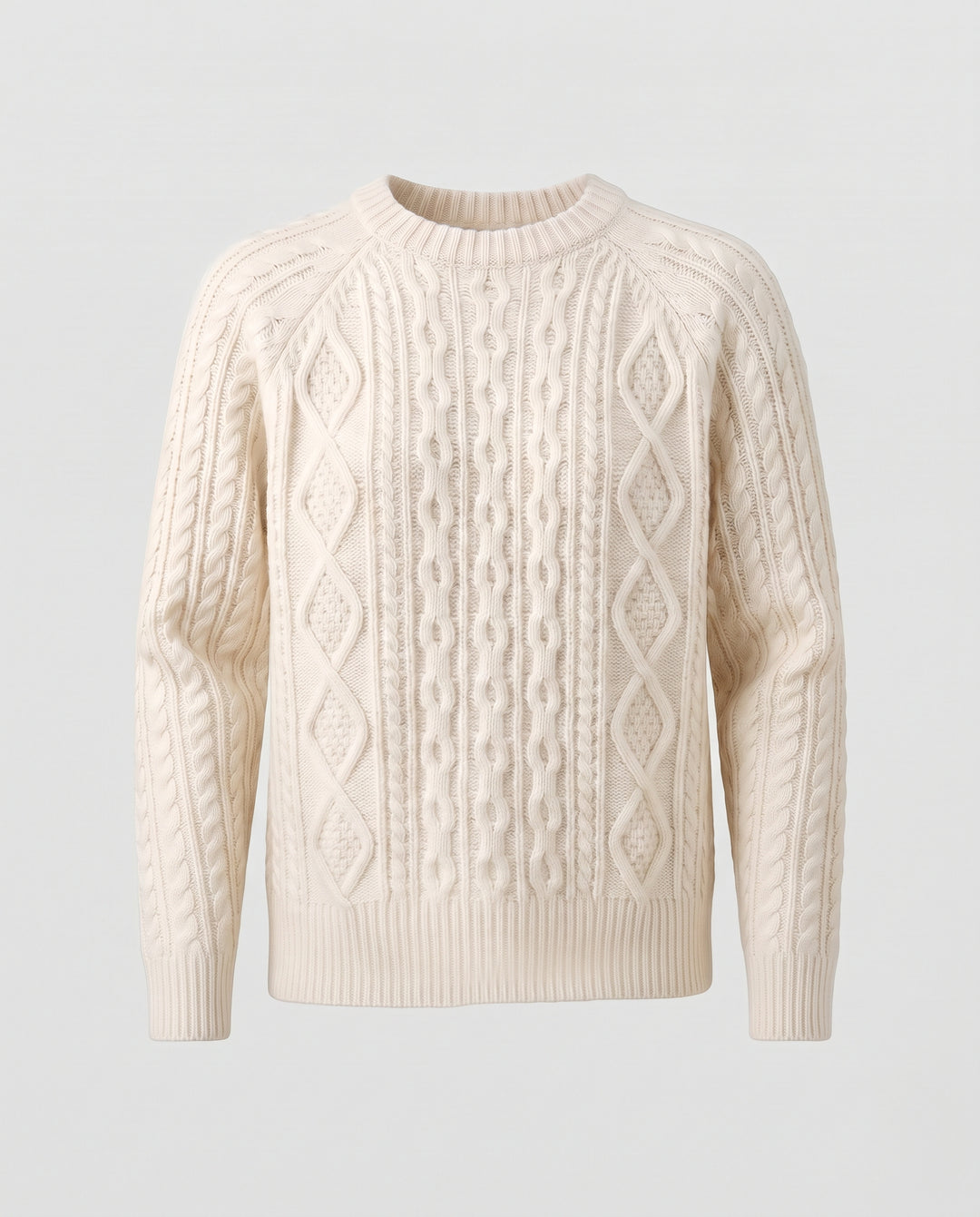 Damen Kabelstrick-Pullover mit Zopf- und Rautenmuster Nord Taschen