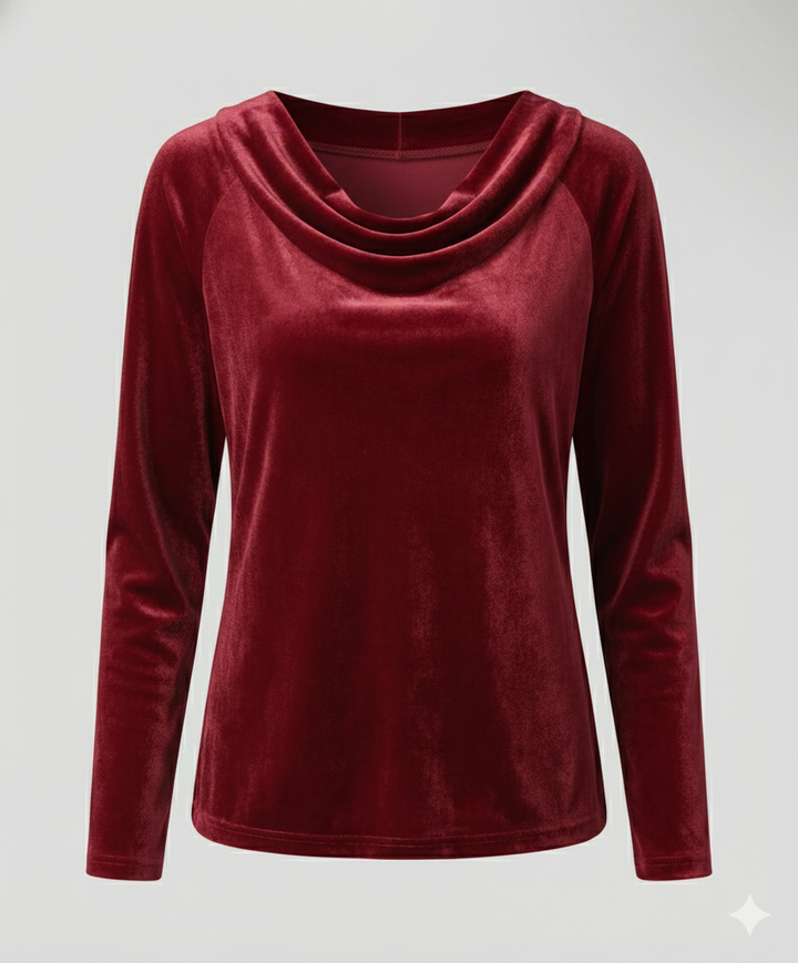 Elegantes Samtshirt Damen Lässig