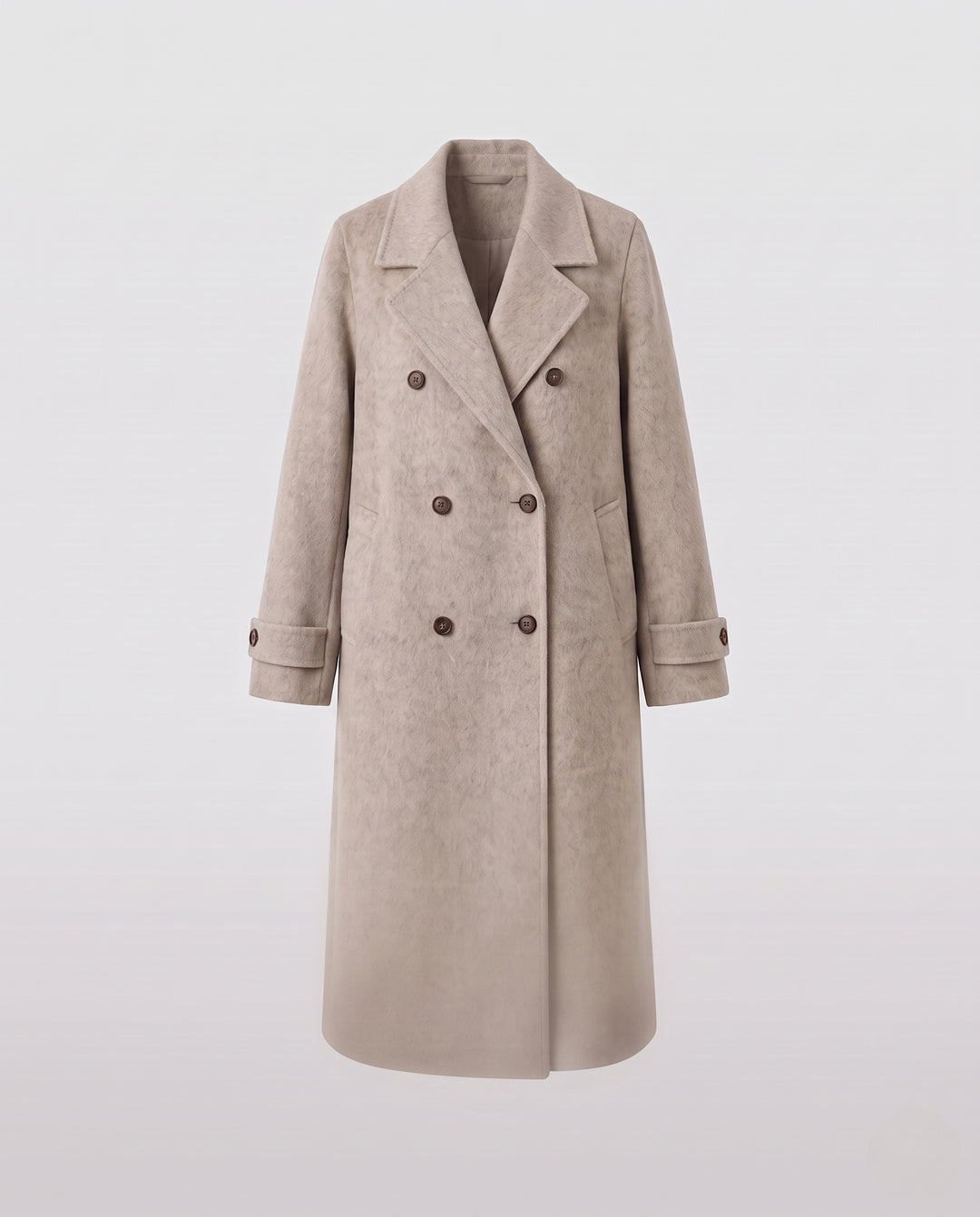 Damen Kastiger Oversize Wollmix‑Longcoat mit überschnittener Schulter und doppelter Knopfleiste Nord Taschen