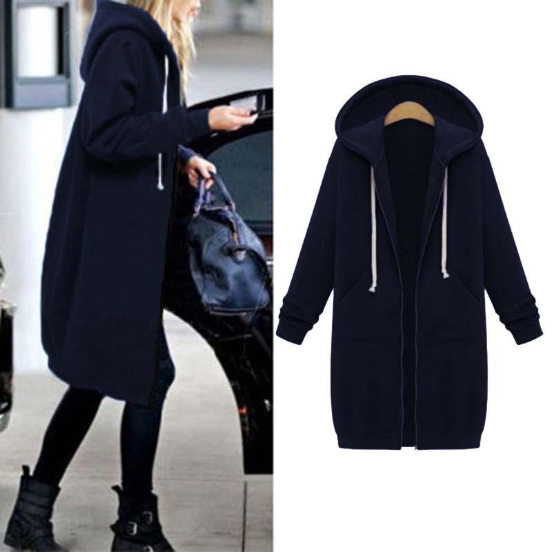 Chic Lange Sweatshirt-Jacke