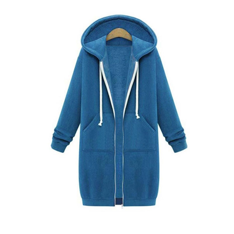 Chic Lange Sweatshirt-Jacke