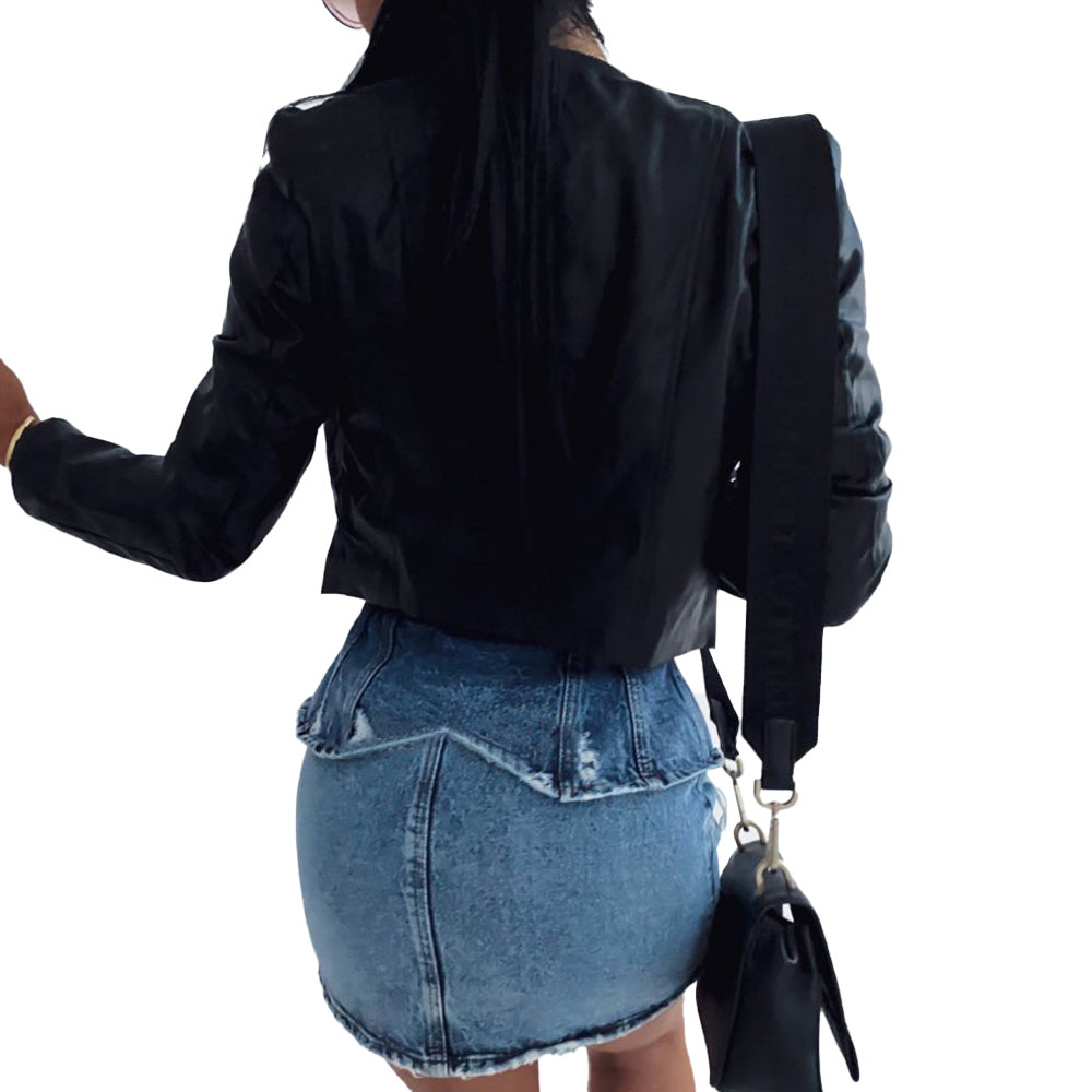 Kurze Lederjacke für Damen