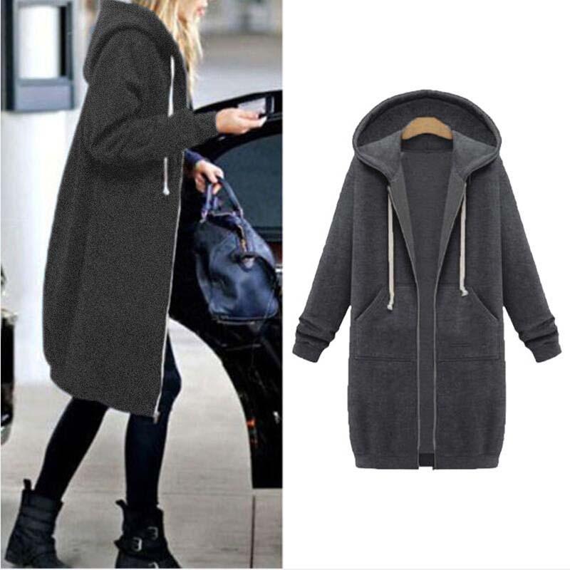 Chic Lange Sweatshirt-Jacke