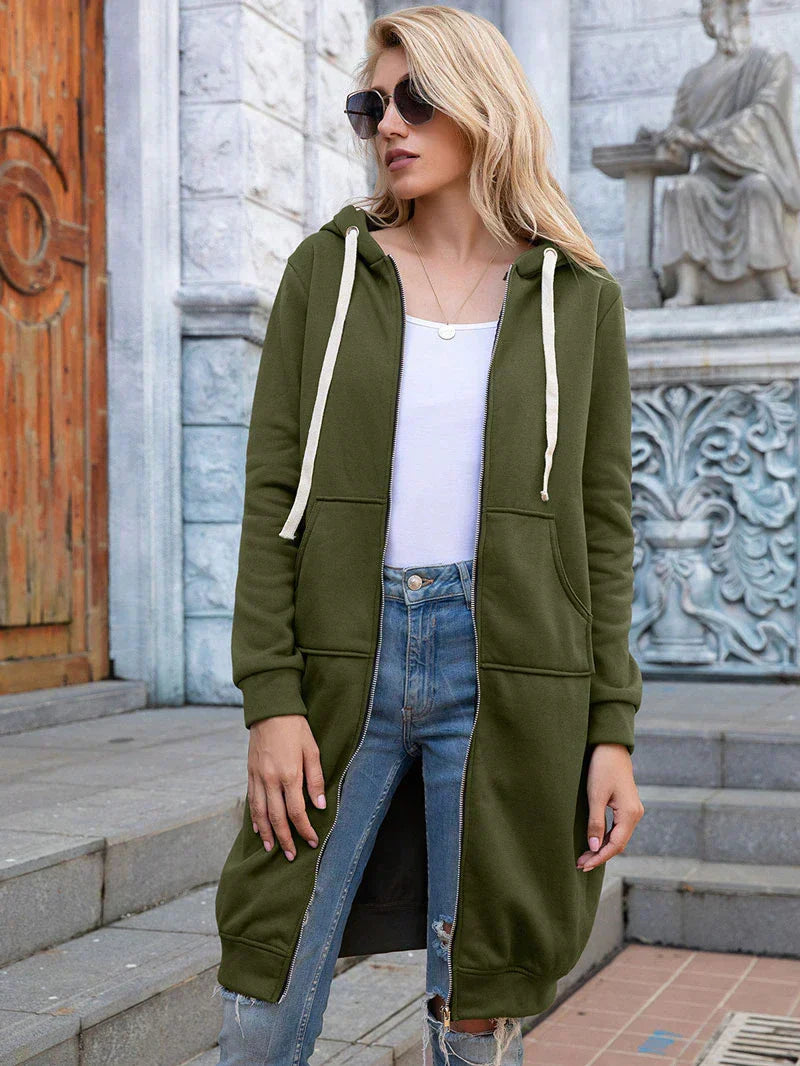 Chic Lange Sweatshirt-Jacke