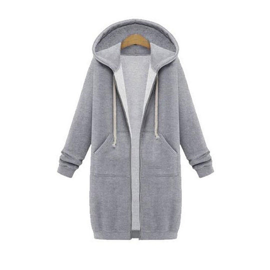 Chic Lange Sweatshirt-Jacke