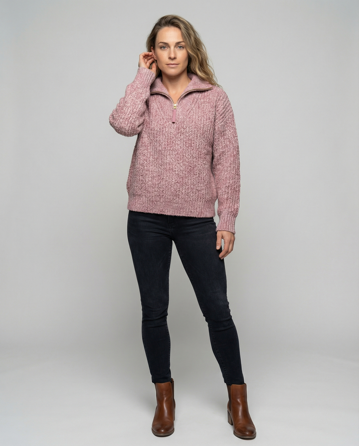 Damen Reißverschluss-Pullover
