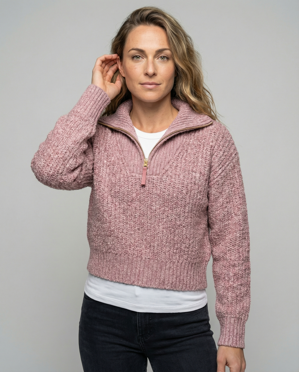 Damen Reißverschluss-Pullover