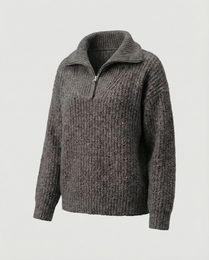 Damen Reißverschluss-Pullover