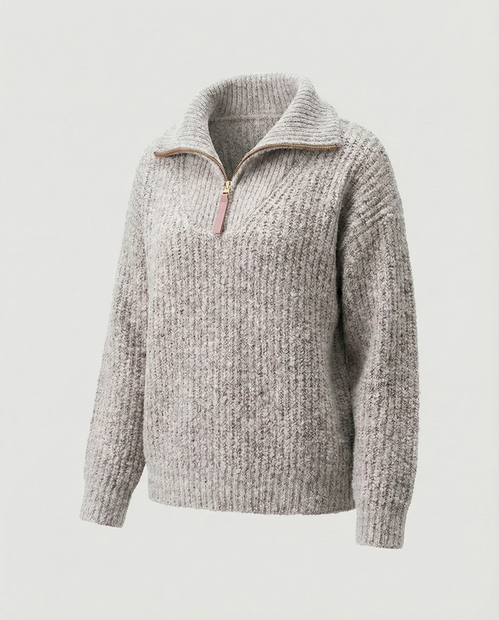 Damen Reißverschluss-Pullover