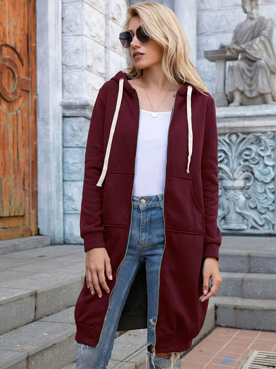 Chic Lange Sweatshirt-Jacke