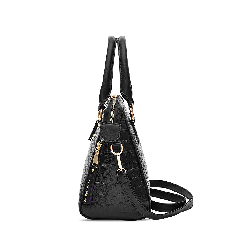 Nord Taschen | Krokodil Präge Veganes Rindsleder Top Handle Schultertasche