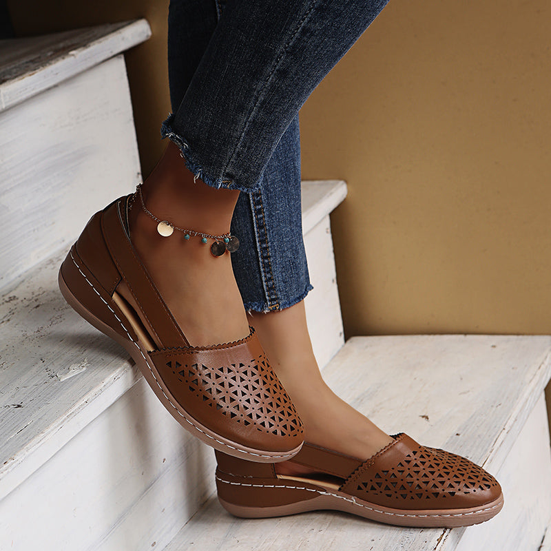 Atmungsaktive Retro Flache Sandalen