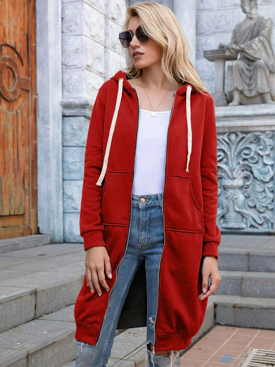 Chic Lange Sweatshirt-Jacke