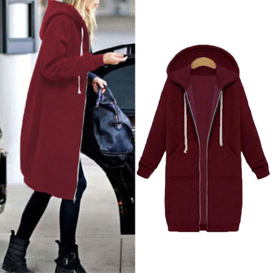 Chic Lange Sweatshirt-Jacke