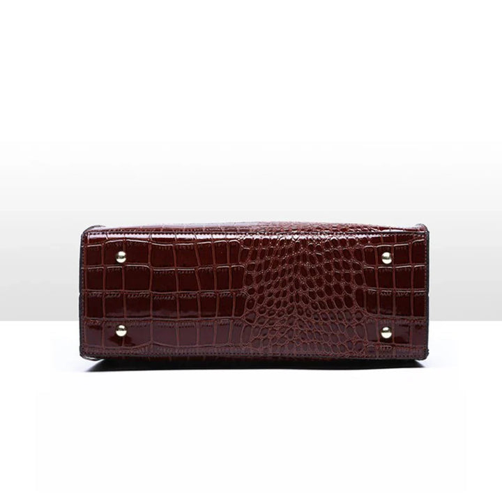 Nord Taschen | Large Capacity Crocodile Patent Leather Handbag