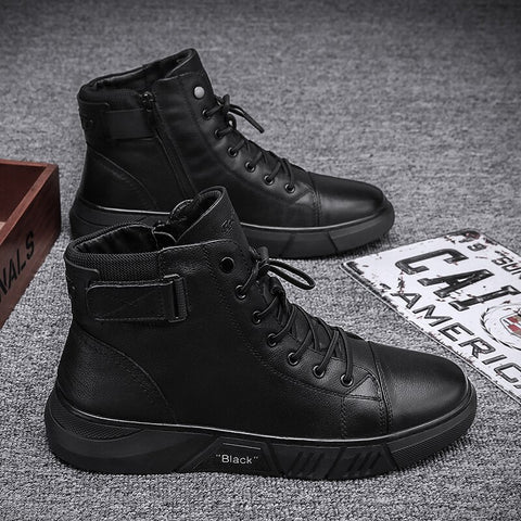 Einzigartige schwarze Lederschuhe