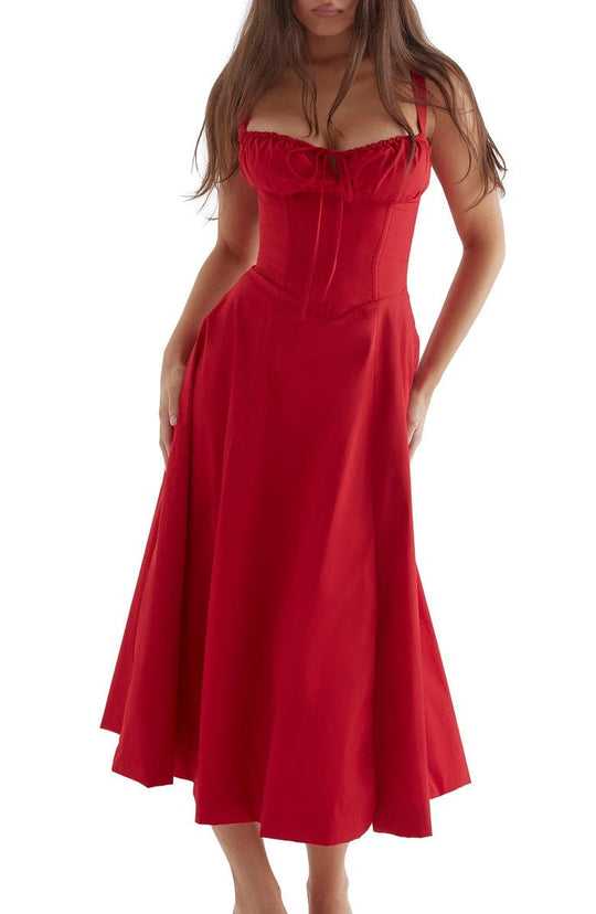 Langes Blumen Korsett Kleid
