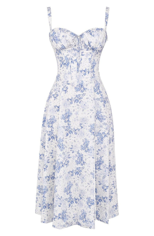 Langes Blumen Korsett Kleid