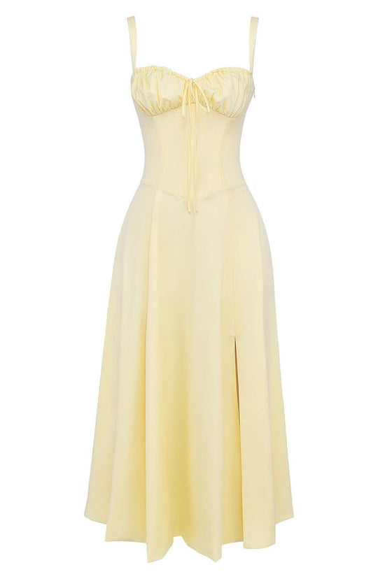 Langes Blumen Korsett Kleid