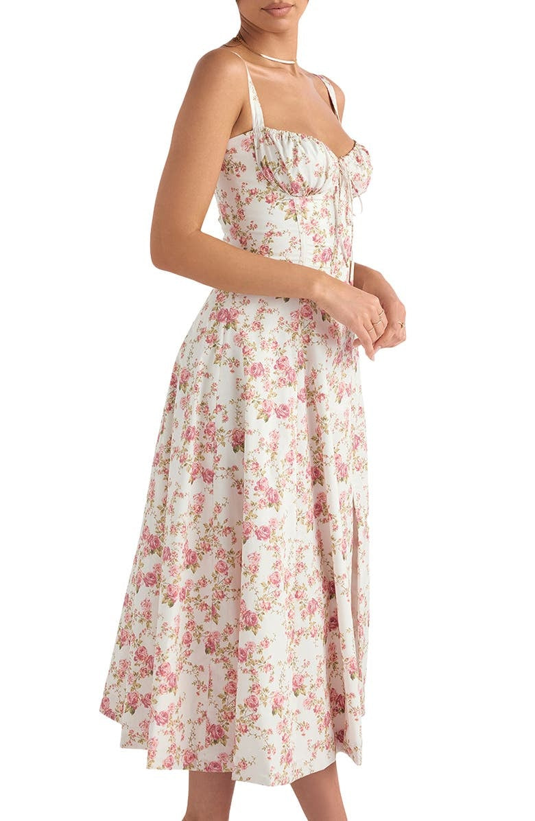 Langes Blumen Korsett Kleid