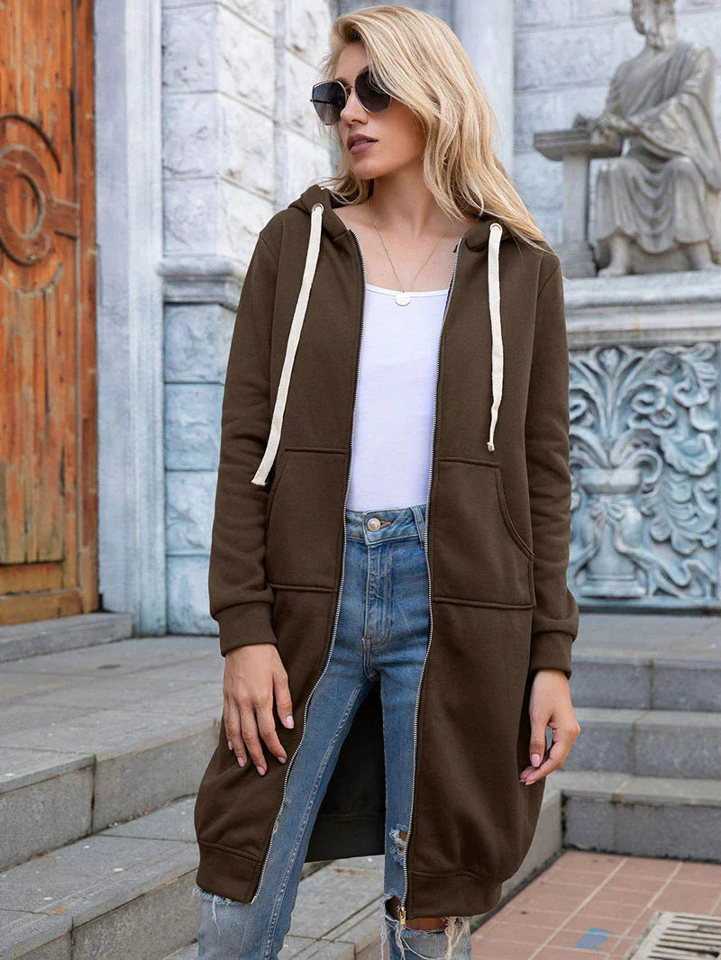 Chic Lange Sweatshirt-Jacke