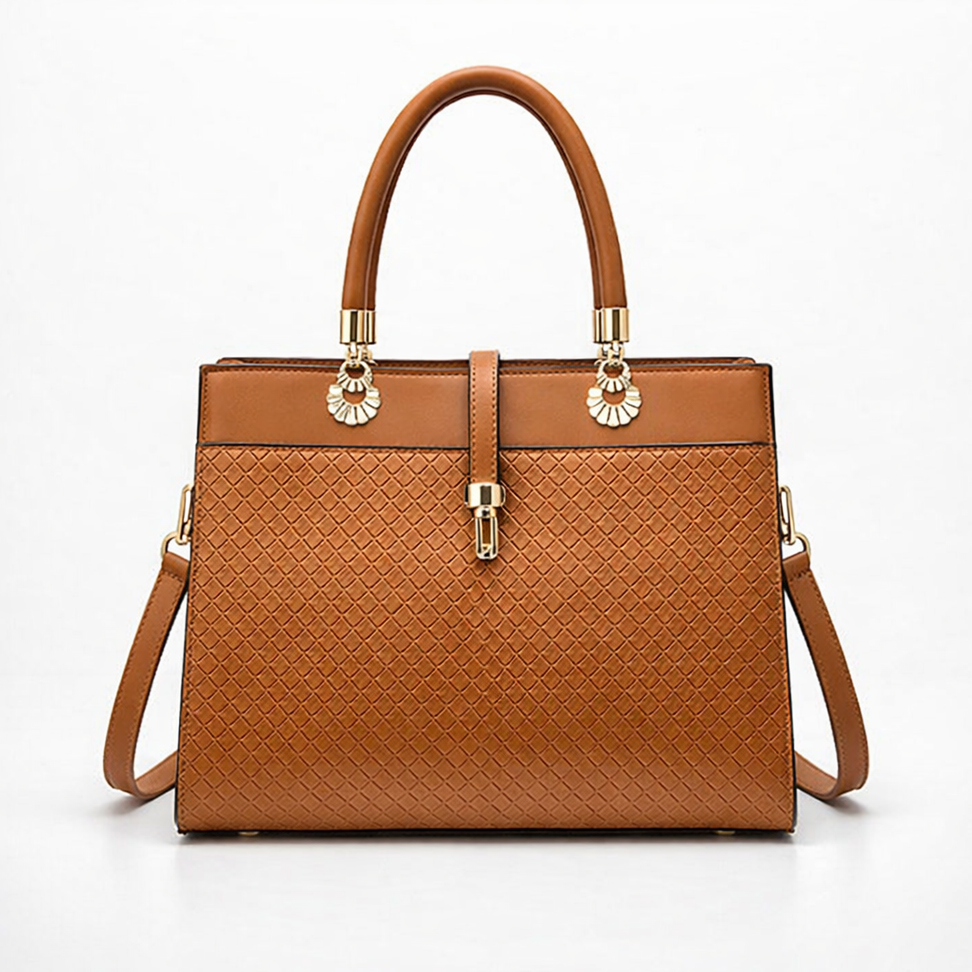 Nord Taschen | Strukturierte vegane Rindsleder Handtasche mit Oberhandgriff