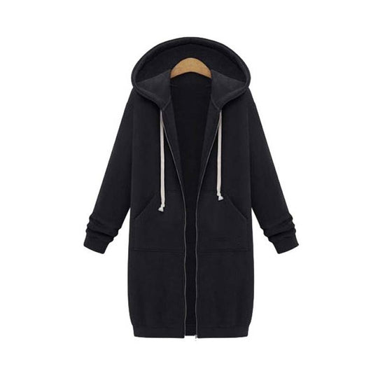 Chic Lange Sweatshirt-Jacke