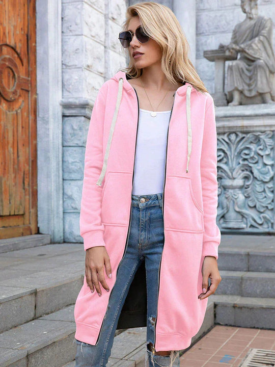 Chic Lange Sweatshirt-Jacke