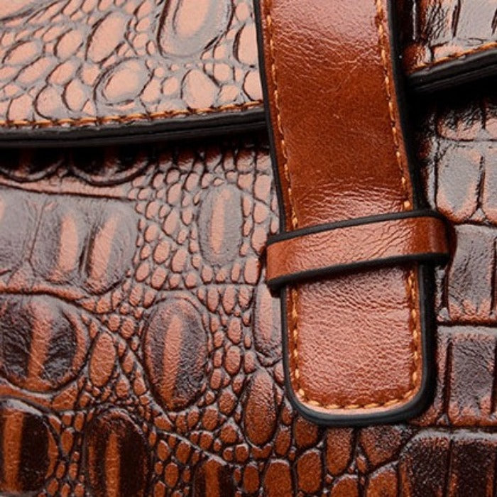 Nord Taschen | Krokodilmuster Rindsleder Schultertasche für Frauen