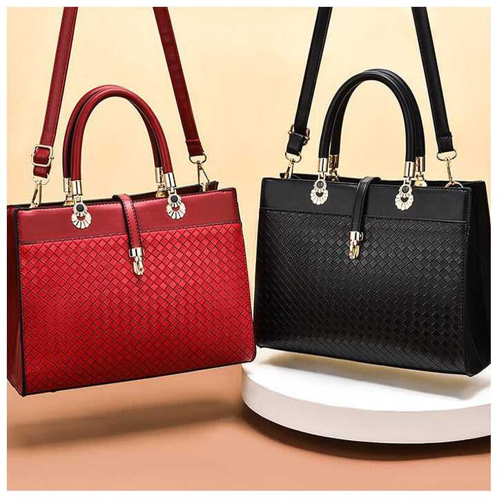 Nord Taschen | Strukturierte vegane Rindsleder Handtasche mit Oberhandgriff